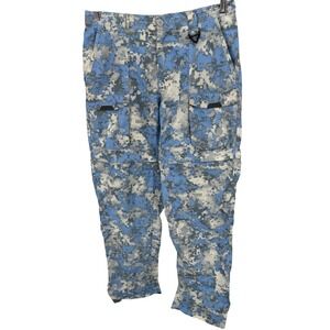 Columbia PFG Convertible Pants 34‎ Amphibious Assault Fishing Camo Blue Outdoor